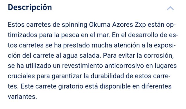 Carrete Okuma Azores 16000P. A estrenar.