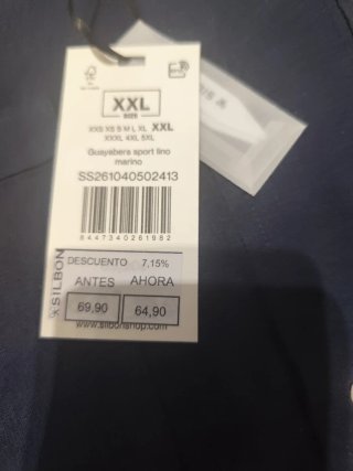 Camisa Lino Azul Silbon Talla M