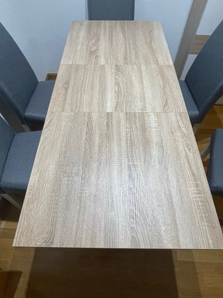 Mesa comedor con tabla extraible y 6 sillas