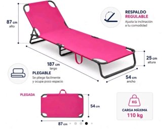 Tumbona plegable varios colores sin estrenar