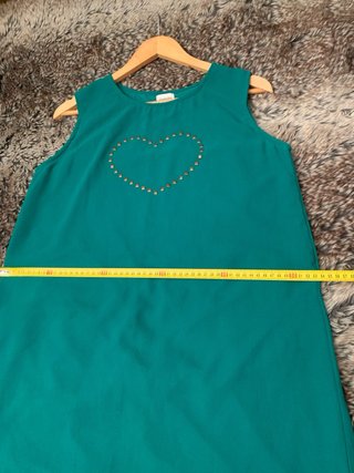 Vestido verde verano corazón tachuelas