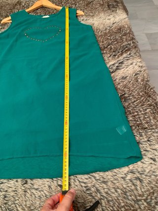 Vestido verde verano corazón tachuelas