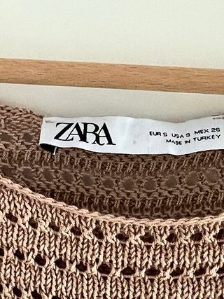 Vestido Zara calado beige Talla S/M
