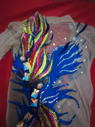 Maillot Gimnasia Rítmica Azul Multicolor