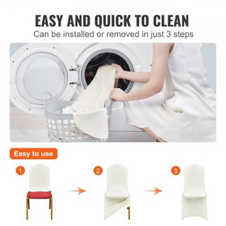 Cubiertas de Sillas Plegables de Spandex Elástico, Cubierta de Silla Ajustable Universal, Fundas Protectores Removibles y Lavables, para Bodas, Vacaciones, Banquetes, Fiestas, Celebraciones, Comed...