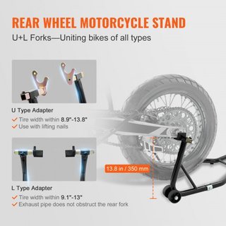 Elevador de Soporte para Motocicleta, Elevador Combinado para Rueda Delantera y Trasera de 0.39 Toneladas, Soporte de Horquilla para Rueda Delantera y Trasera, U+L Soporte de Eje, Compatible con l...