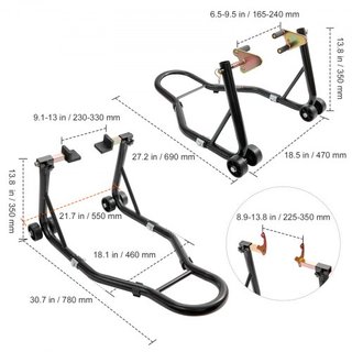 Elevador de Soporte para Motocicleta, Elevador Combinado para Rueda Delantera y Trasera de 0.39 Toneladas, Soporte de Horquilla para Rueda Delantera y Trasera, U+L Soporte de Eje, Compatible con l...