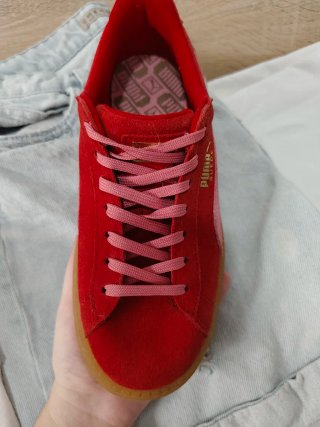 Zapatillas Puma Suede Plataforma Rojo/Rosa
