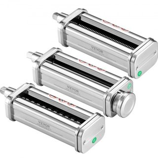 Accesorio de Pasta para Batidora de Pie KitchenAid, Juego de Cortadores de Pasta de Acero Inoxidable que Incluye Rodillo de Pasta, Cortador de Espagueti y Fettuccine, 8 Niveles de Grosor Ajustable...