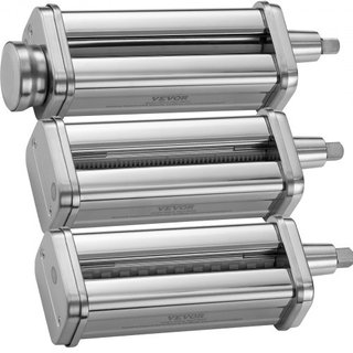Accesorio de Pasta para Batidora de Pie KitchenAid, Juego de Cortadores de Pasta de Acero Inoxidable que Incluye Rodillo de Pasta, Cortador de Espagueti y Fettuccine, 8 Niveles de Grosor Ajustable...