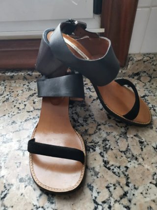 Sandalias Massimo Dutti Piel Negra