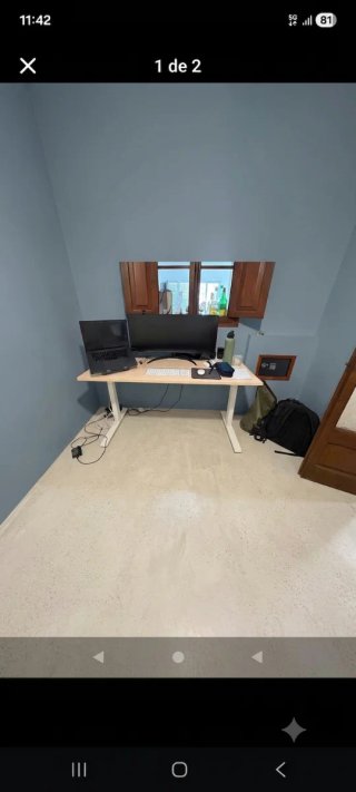 Escritorio Elevable Ikea MITZZON Beige/Negro