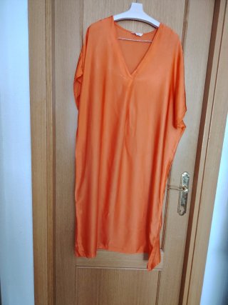 Vestido túnica naranja talla única