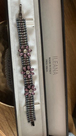 Pulsera Joya Ileana Flores Cristal Rosa Plata