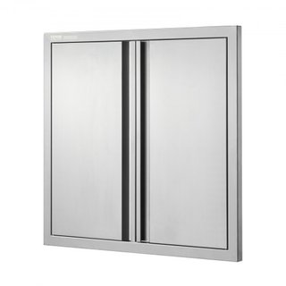 Puerta de Acceso para BBQ, Puerta Doble para Cocina Exterior de 660x610 mm, Puerta de Montaje Flush de Acero Inoxidable, Puerta Vertical de Pared con Mangos Rehundidos, para Isla de BBQ, Estación ...
