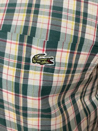 Camisa Polo Lacoste Cuadros Manga Corta
