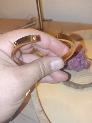 Brazalete acero bañado en oro