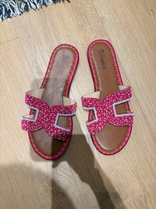 Sandalias Bellamica Piel Rosa y Blanca
