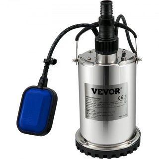 Bomba de Agua Sumergible, 550W 9500L/H, con Cable de 10 m y Interruptor de Flotador Automático, Acero Inoxidable Portátil para Áreas Inundadas Limpias, Piscinas, Jacuzzis, para Riego