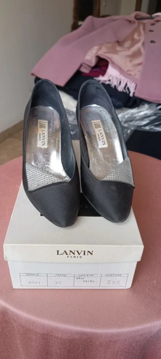 Zapatos de tacón Lanvin Paris negros talla 38.5