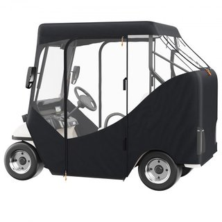 Cubierta para Carro de Golf, Apta para 2 Pasajeros EZGO TXT RXV, Techo Corto de 59", Cubierta de Conducción de Poliéster 600D con Ventanas Transparentes en 4 Lados, Cubiertas para Carros de Golf d...