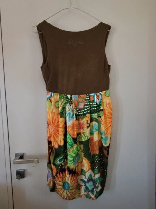 Vestito floreale marrone multicolore