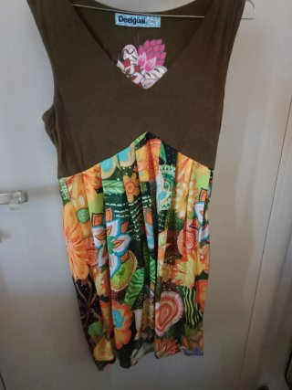 Vestito floreale marrone multicolore