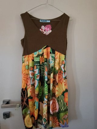 Vestito floreale marrone multicolore