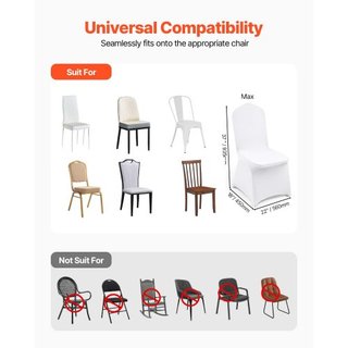 Cubiertas de Silla Plegable de Spandex Elástico, Cubierta de Silla Ajustable Universal, Fundas Protectores Lavables y Removibles, para Bodas, Vacaciones, Banquetes, Fiestas, Celebraciones, Comedor...