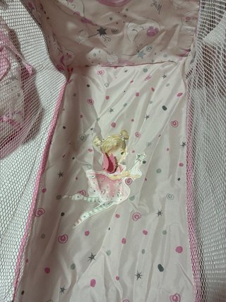 Cuna de muñecas desmontable rosa