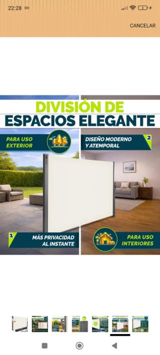Toldo Lateral Extensible Tillvex 160x400cm Beige