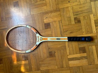 Raqueta Tenis Madera Vintage University Stars