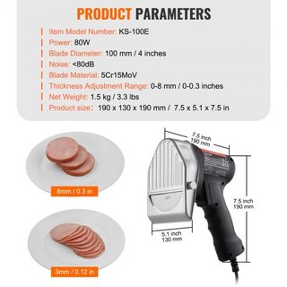 Cuchillo de Shawarma Eléctrico, Cuchillo Profesional Turco para Kebab de 80W, Cortador de Gyro de Acero Inoxidable Comercial, Cortador de Carne de Doner Kebab con 2 Cuchillas, Diámetro de Cuchilla...