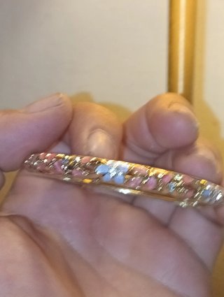Pulsera esmaltada flores dorada
