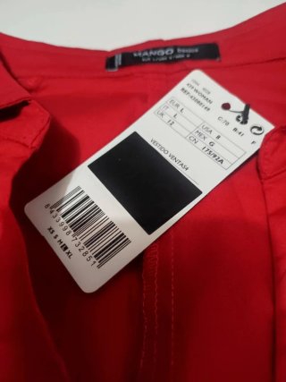 Vestido camisero Mango rojo