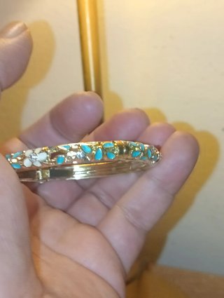 Brazalete esmaltado dorado flores