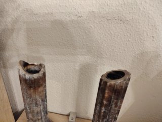 Reloj velero y candelabros efecto mármol