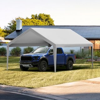 Cubierta de Reemplazo para Carport 13 x 20 pies, Carpa de Refugio Superior para Garaje, Lona Resistente al Agua y Protegida contra UV, Instalación Fácil con Bungee de Bola, Gris (Solo Cubierta Sup...