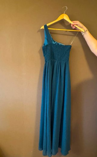 Vestido fiesta azul verdoso talla M