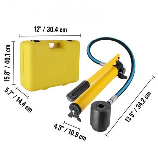 6 Die 10 Ton Hydraulic Knockout Punch 1.3 cm a 5.1 cm Kit de Herramientas Cortador Controlador, Juego de Cortadores de Sierra para Conduit Eléctrico Taladro de Metal