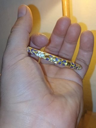 Pulsera esmaltada flores dorada