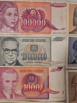 Lote Billetes Yugoslavia Dinara