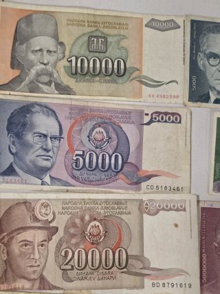 Lote Billetes Yugoslavia Dinara