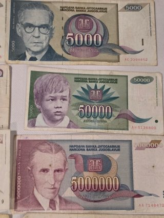 Lote Billetes Yugoslavia Dinara
