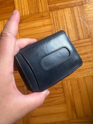 Cartera/Tarjetero Cuero Azul Marino MUJI