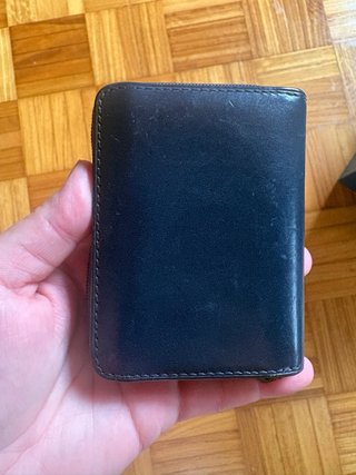 Cartera/Tarjetero Cuero Azul Marino MUJI