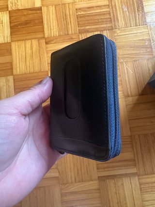 Cartera/Tarjetero Cuero Azul Marino MUJI
