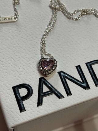 Collar Pandora Corazón Rosa Plata 925