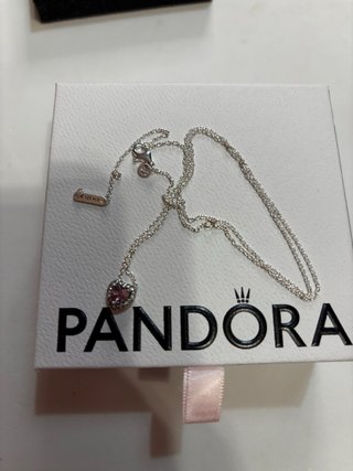Collar Pandora Corazón Rosa Plata 925