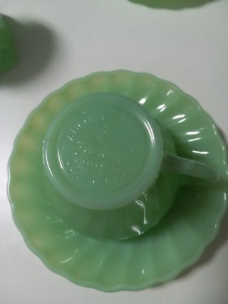 Conjunto chá vintage verde,  Anchor Hocking